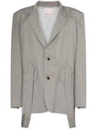 Natasha Zinko Strap-detailed Blazer - Grey