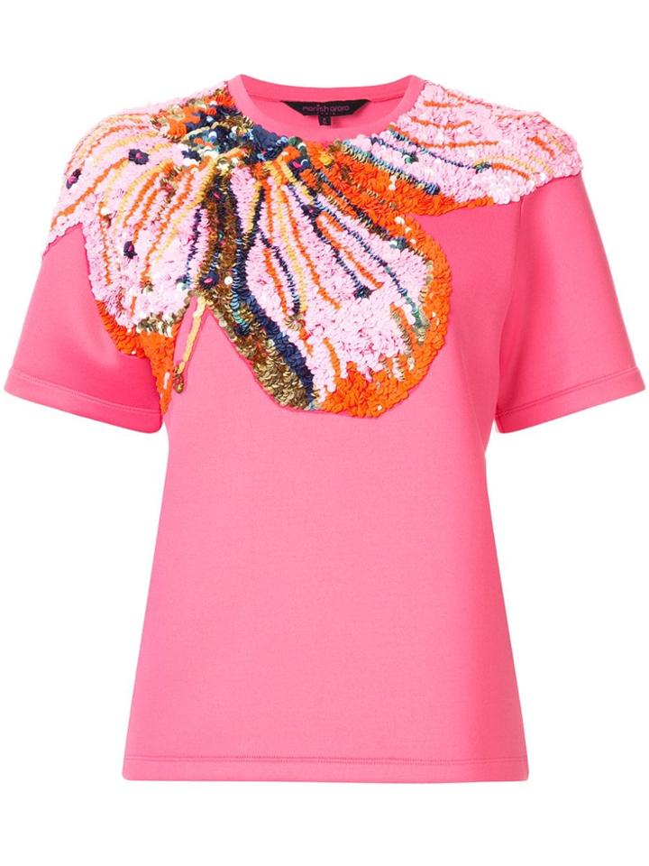 Manish Arora Sequin Flower T-shirt - Pink