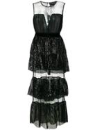 Christian Pellizzari Sequin Tulle Gown - Black