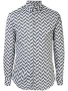 Giorgio Armani Long-sleeved Chevron Shirt - Grey