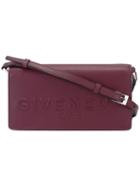 Givenchy Logo Embossed Crossbody Satchel, Women's, Red, Calf Leather