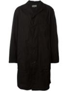 Yohji Yamamoto Single Breasted Midi Coat, Men's, Size: 2, Black, Cotton