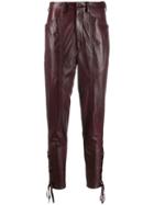 Isabel Marant Cropped Leather Trousers - Red
