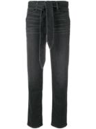 Frame Denim Le Nouveau Belted Straight Leg Jeans - Black