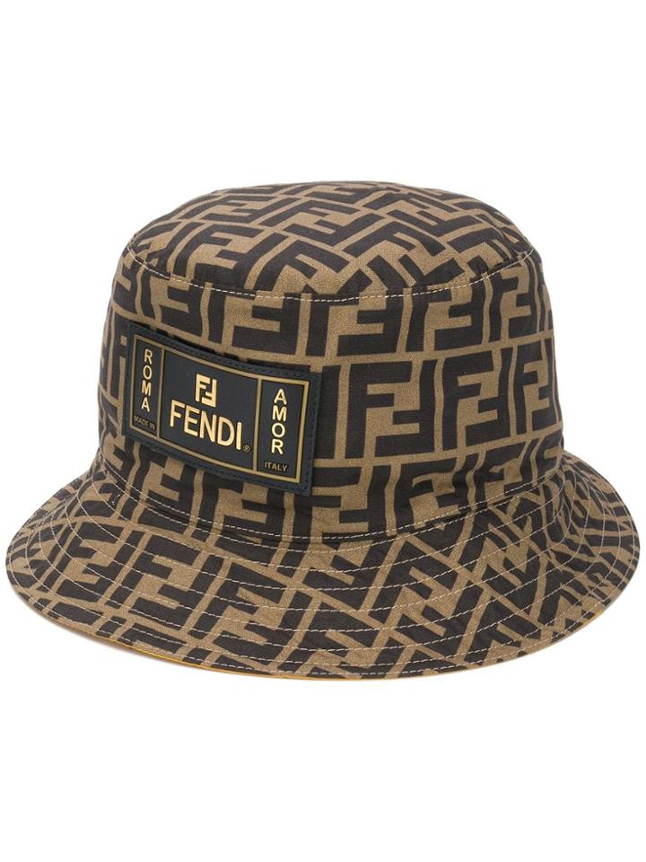 Fendi Ff Print Bucket Hat - Neutrals