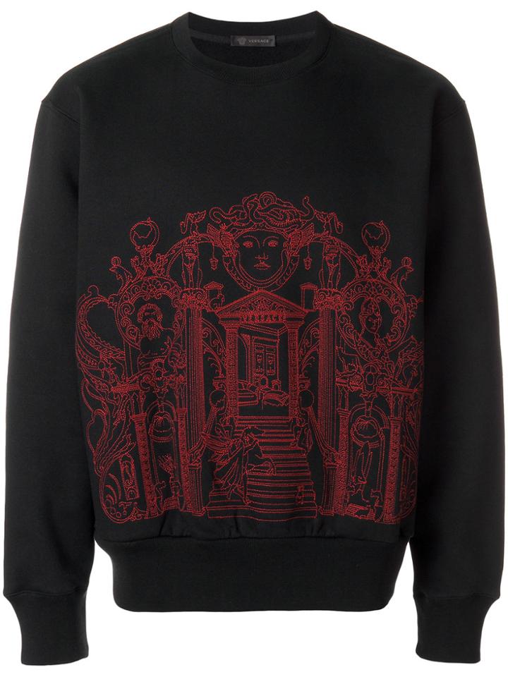 Versace Medusa Embroidered Sweatshirt - Black