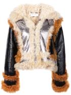 Marques'almeida Fur Trim Shearling Jacket - Black