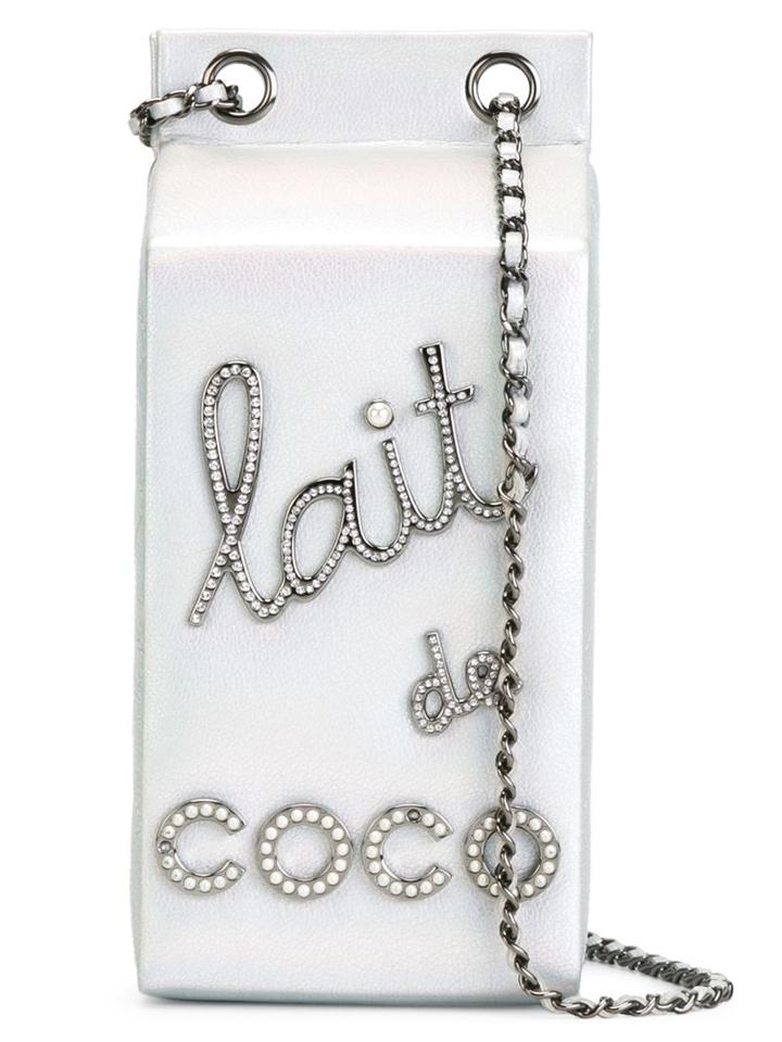 Chanel Vintage Milk Package Shoulder Bag, Women's, Grey