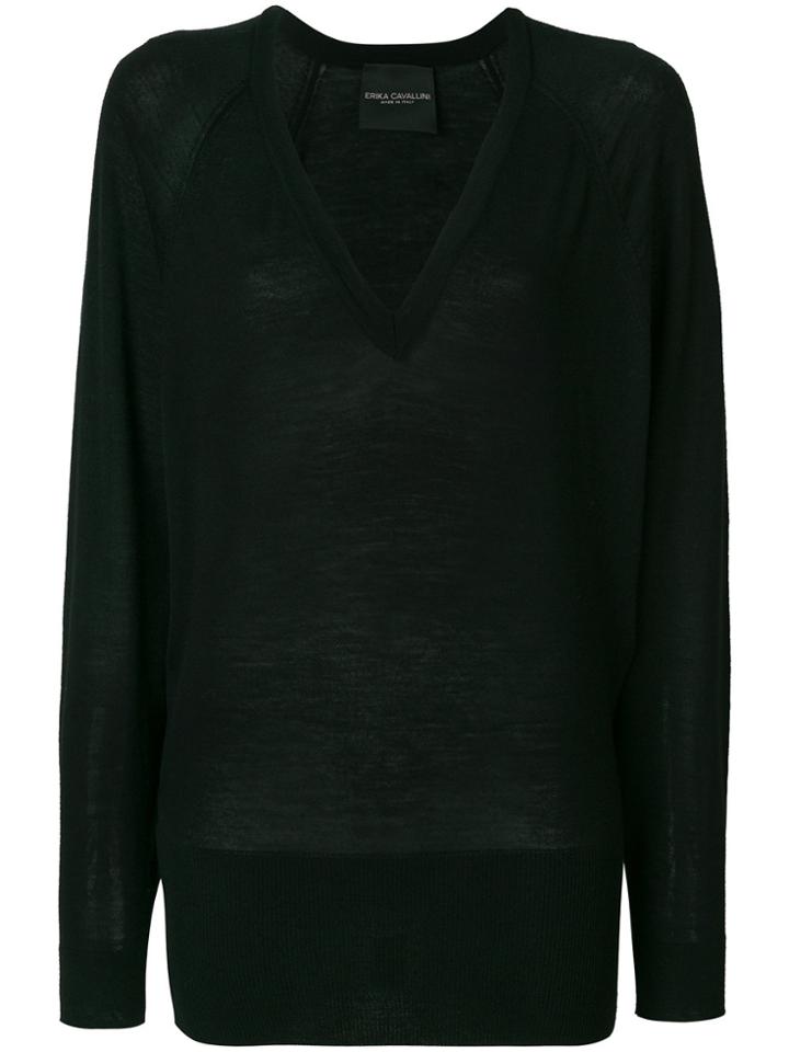 Erika Cavallini V-neck Jumper - Black