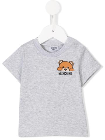 Moschino Kids - Teddy Bear Print T-shirt - Kids - Cotton/spandex/elastane - 3-6 Mth, Grey