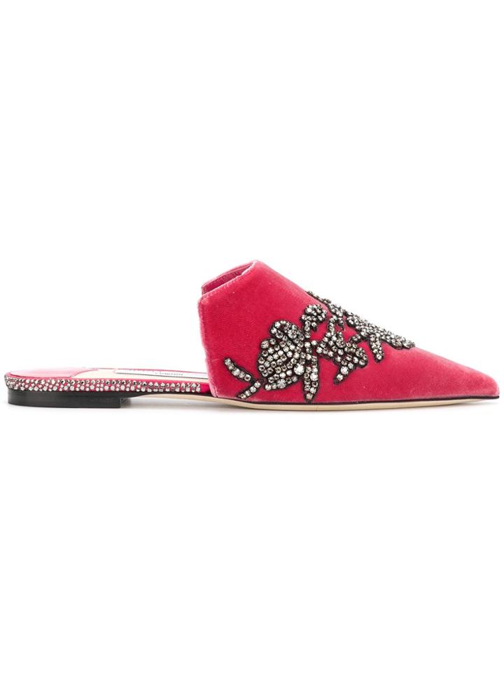 Jimmy Choo Rachel Flat Mules - Pink & Purple