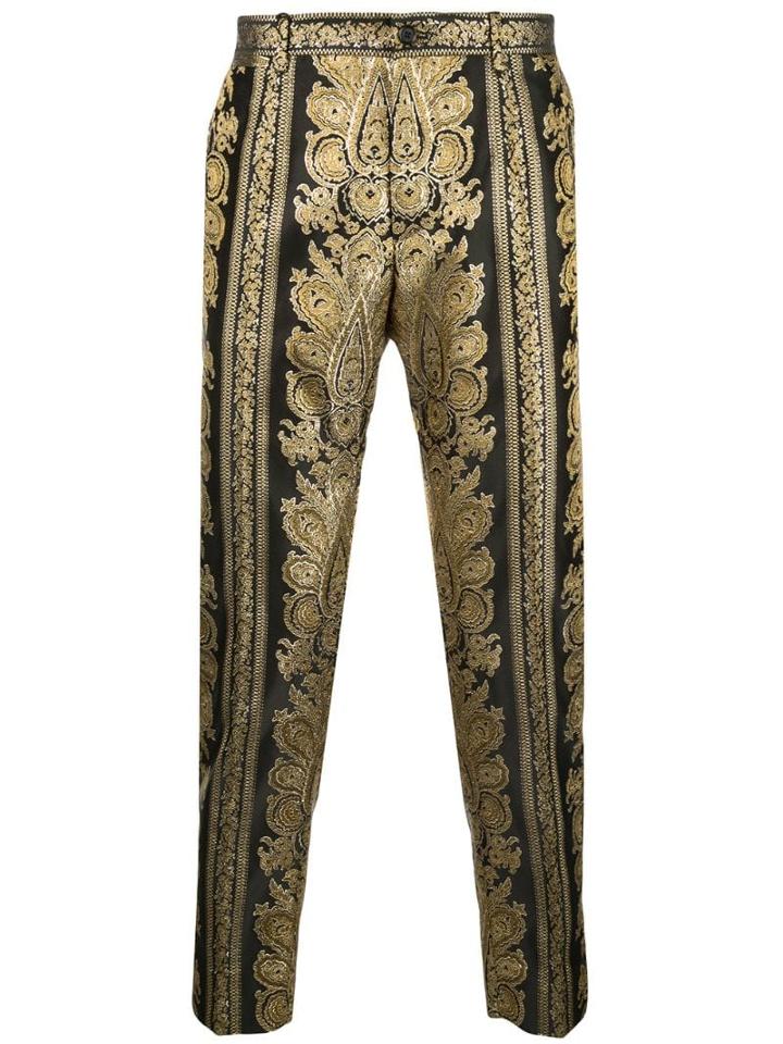 Dolce & Gabbana Tailored Jacquard Trousers - Gold