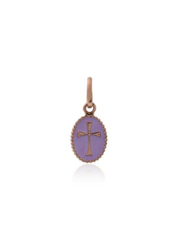 Gigi Clozeau Purple Cross Medallion 18k Gold Necklace - Unavailable