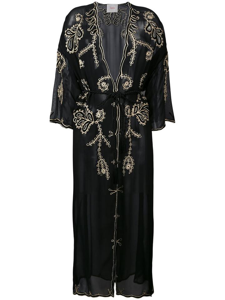 Jucca - Embroidered Sheer Coat - Women - Viscose - 42, Black, Viscose
