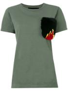 Mr & Mrs Italy - Pocket T-shirt - Women - Cotton/rabbit Fur - S, Green, Cotton/rabbit Fur