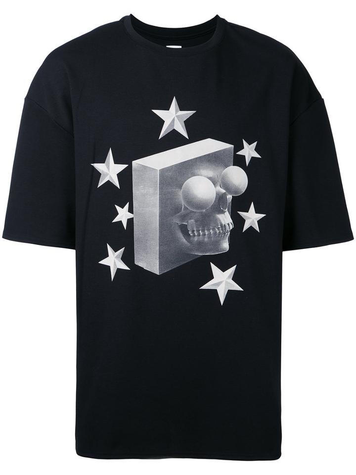 Cy Choi - Skull Print T-shirt - Men - Cotton/polyester/spandex/elastane - L, Black, Cotton/polyester/spandex/elastane