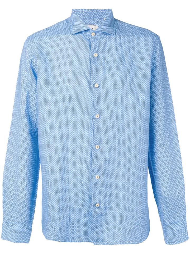 Drumohr Printed Button-up Shirt - Blue