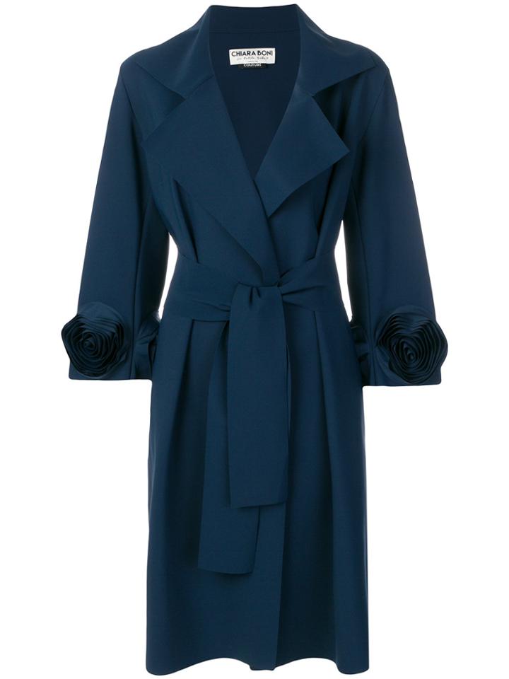 Chiara Boni La Petite Robe Floral Fitted Coat - Blue