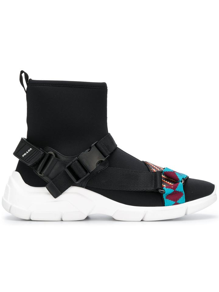 Prada Neoprene Sock Sneakers - Black