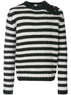 Loewe Striped Button-embellished Sweater - Black