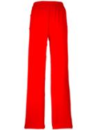 Maison Margiela Fluid Straight Leg Trousers, Women's, Size: 38, Red, Polyester