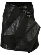 Rubin Singer Origami Skirt With Python Detail - Black