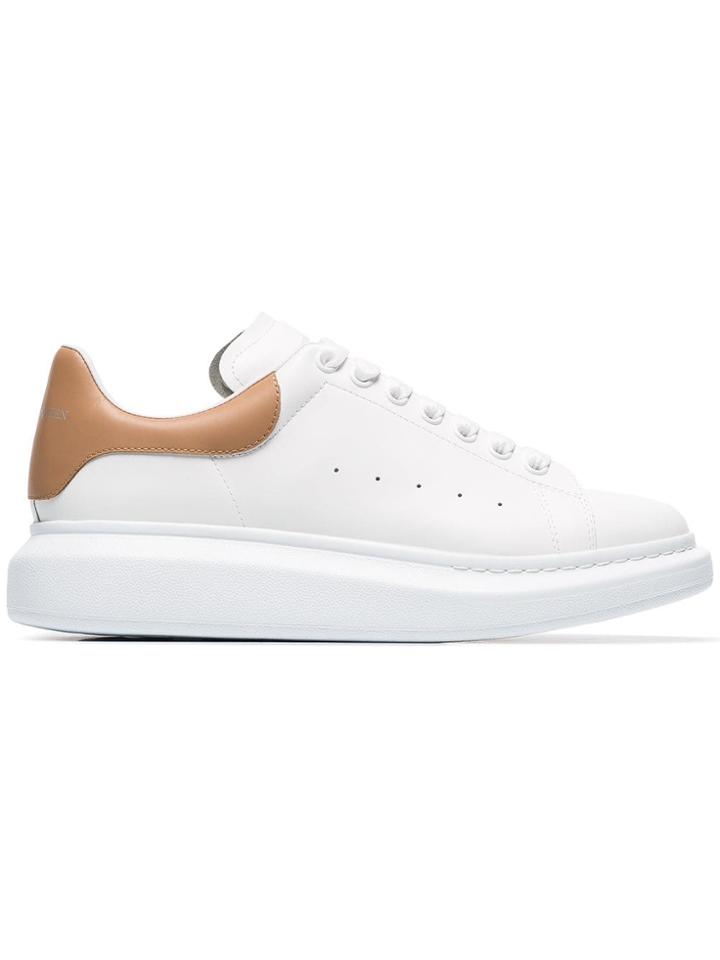 Alexander Mcqueen Cappuccino Detail Chunky Leather Sneakers - White