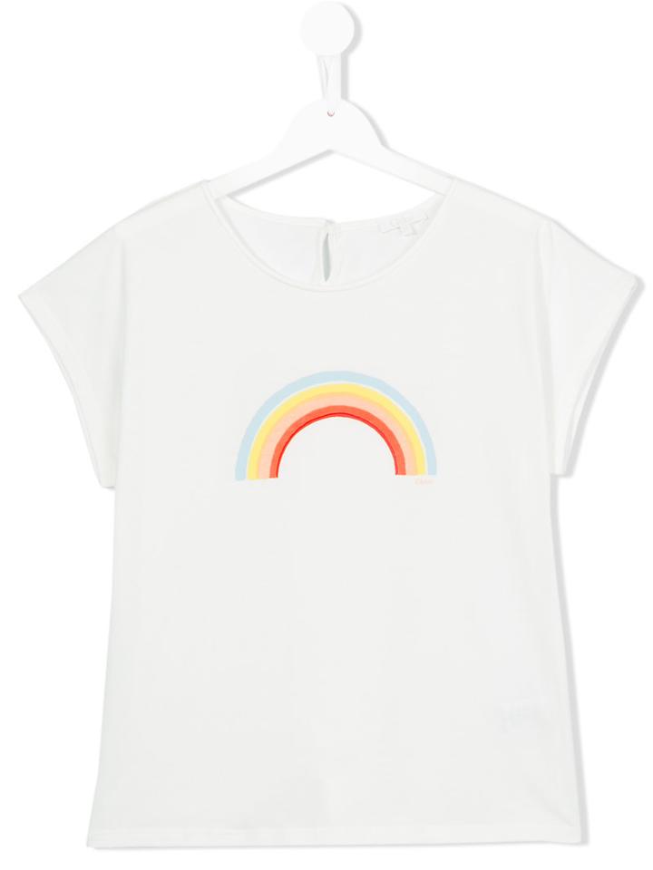 Chloé Kids Rainbow T-shirt, Boy's, Size: 14 Yrs, White