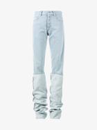 Y / Project Oversized Folded Jeans, Women's, Size: 48, Blue, Cotton