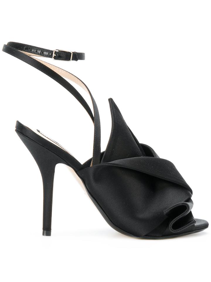 No21 Abstract Bow Sandals - Black