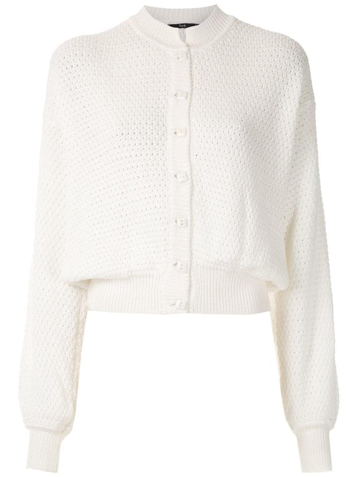 Magrella Knitted Bomber Jacket - White