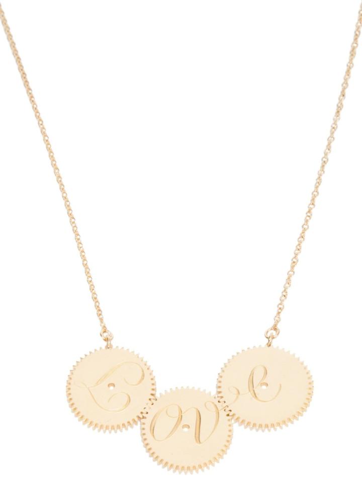 Clarice Price Thomas Engraved Love Necklace - Metallic