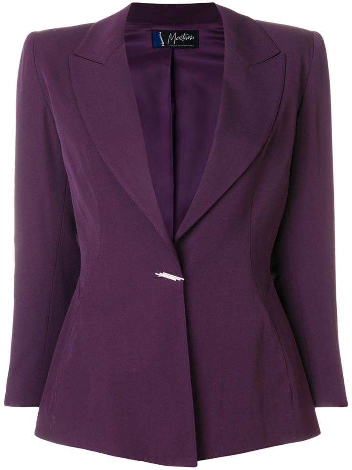 Claude Montana Vintage Pin Button Blazer - Pink & Purple