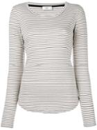Closed Scoop Neck Striped T-shirt, Women's, Size: Medium, Nude/neutrals, Cotton/modal
