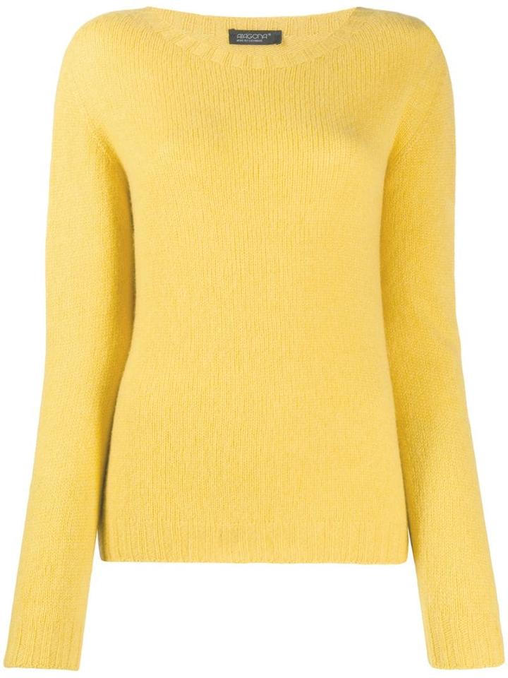 Aragona Round-neck Knit Sweater - Yellow
