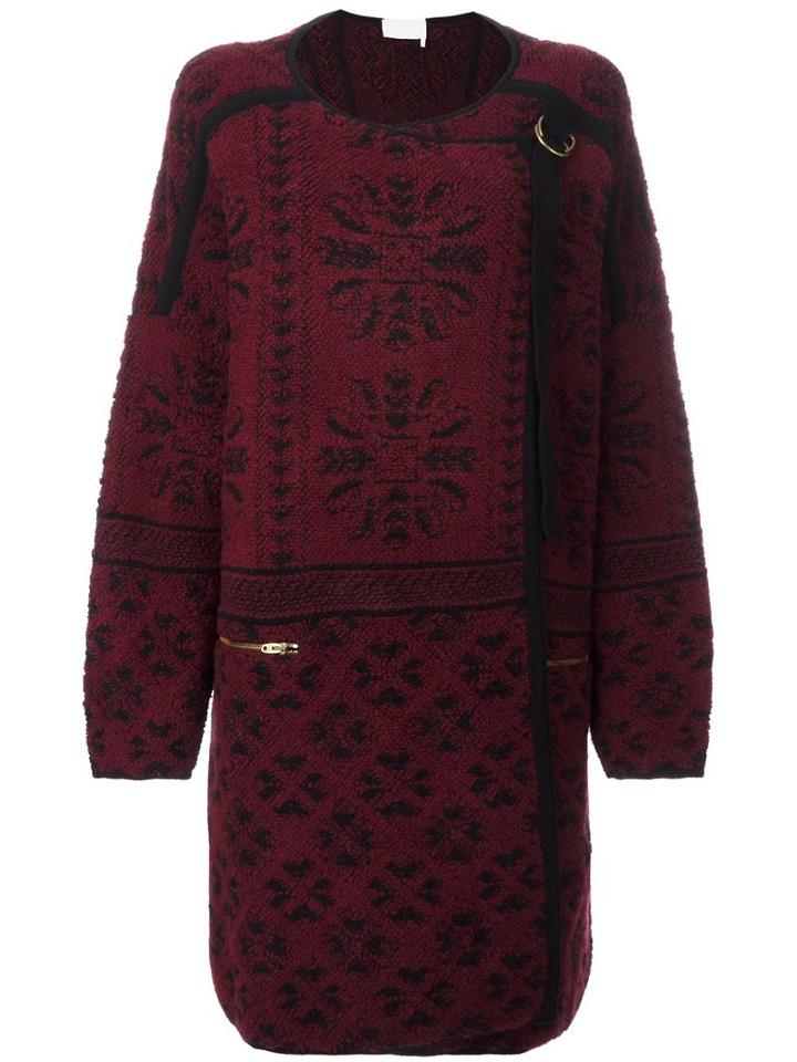 Chloé Jacquard Blanket Coat, Women's, Size: Xs, Pink/purple, Wool/cashmere