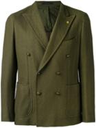 Tagliatore - Double Breasted Blazer - Men - Cotton/cupro - 50, Green, Cotton/cupro