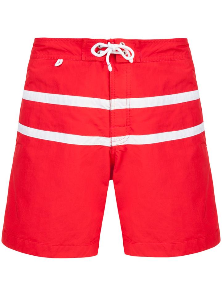 Cuisse De Grenouille Striped Swim Shorts - Red