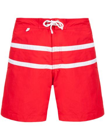 Cuisse De Grenouille Striped Swim Shorts - Red