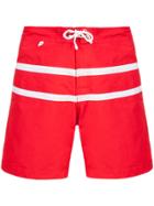 Cuisse De Grenouille Striped Swim Shorts - Red