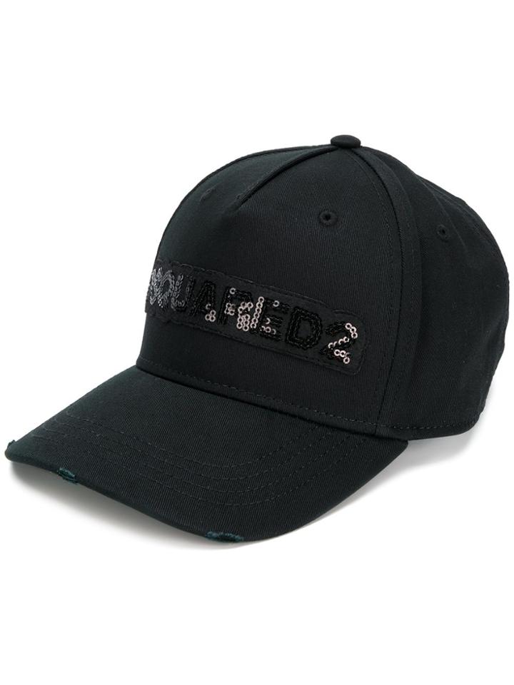 Dsquared2 Logo Embellished Cap - Black