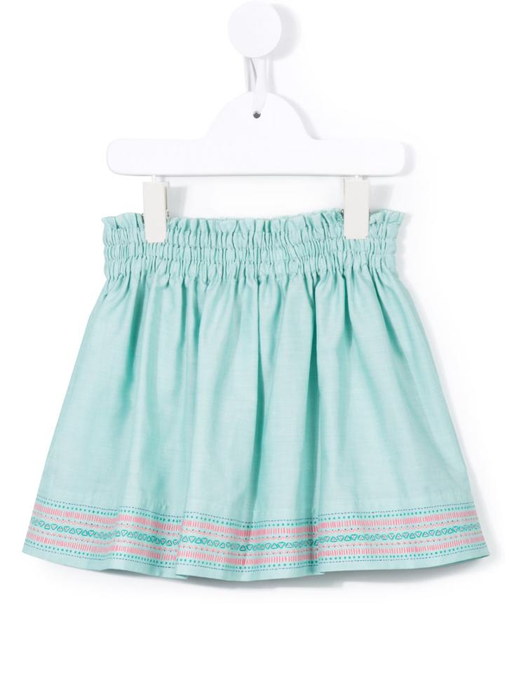 Familiar - Striped Detail Gathered Skirt - Kids - Cotton/lyocell - 7 Yrs, Green