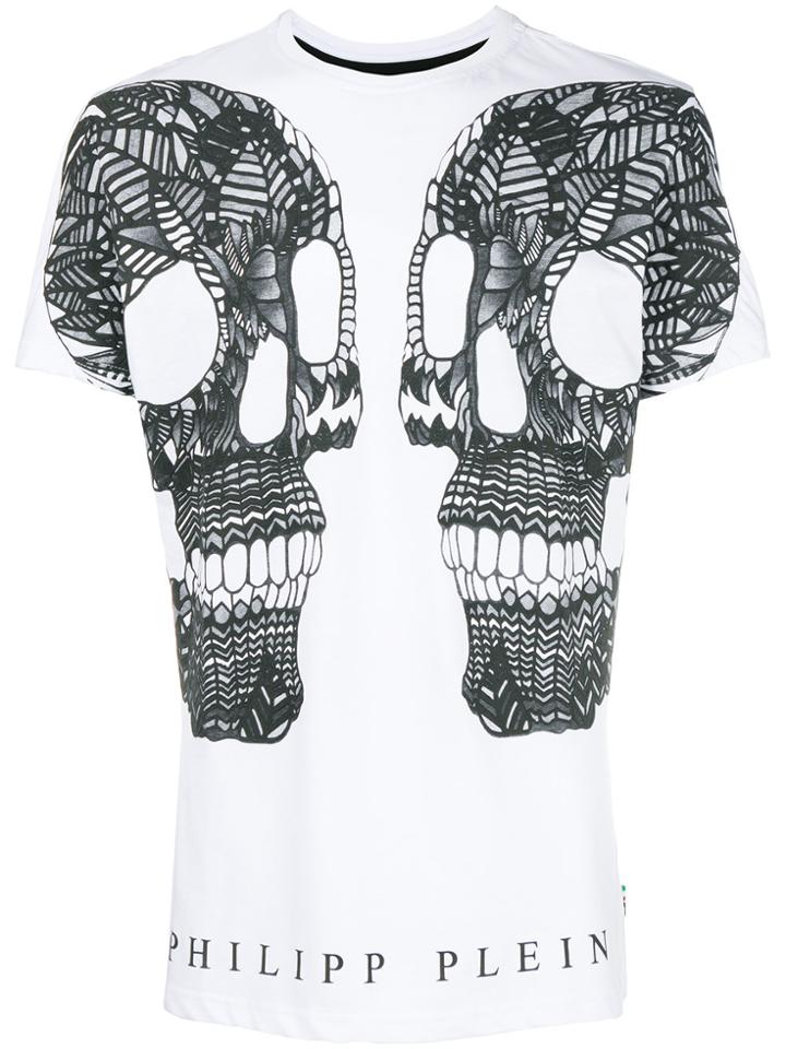 Philipp Plein Double Skull Graphic T-shirt - White