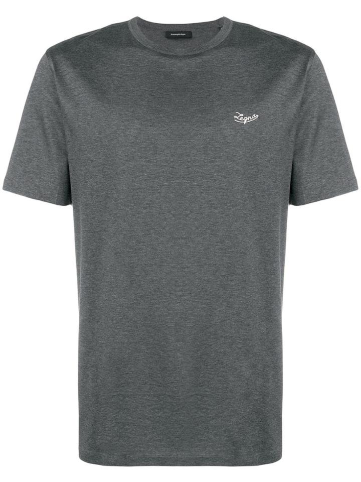 Ermenegildo Zegna Embroidered Logo T-shirt - Grey