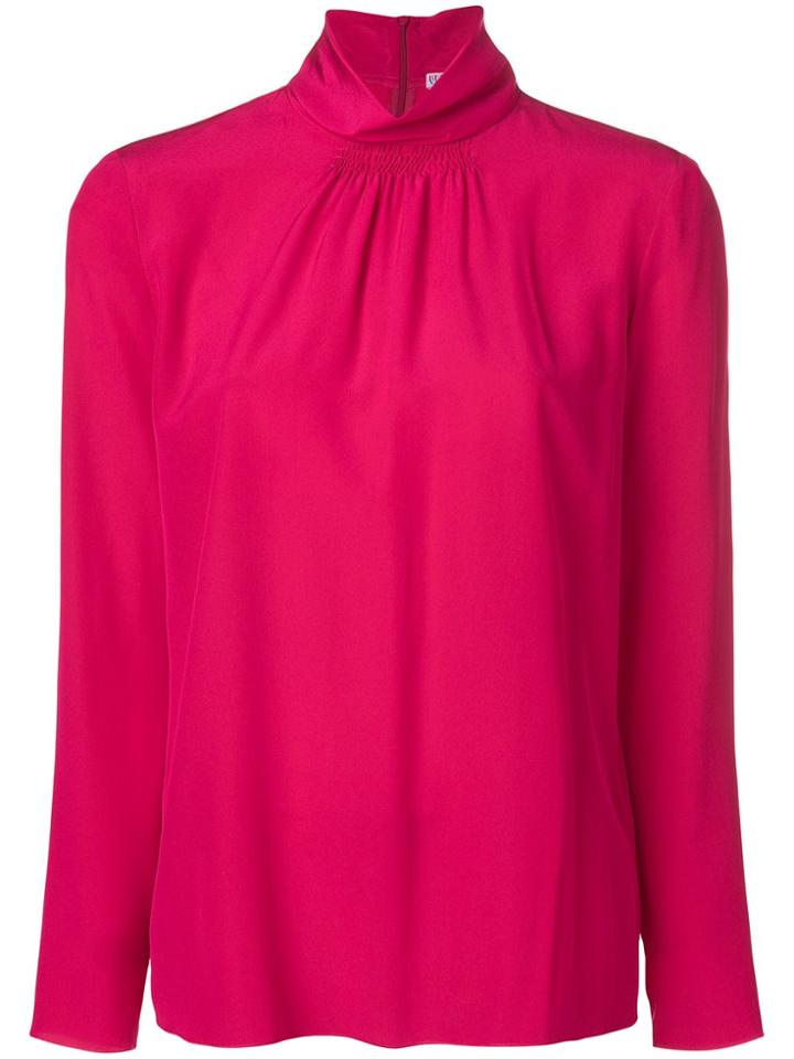 Red Valentino Ruched Collar Blouse - Pink & Purple