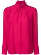 Red Valentino Ruched Collar Blouse - Pink & Purple