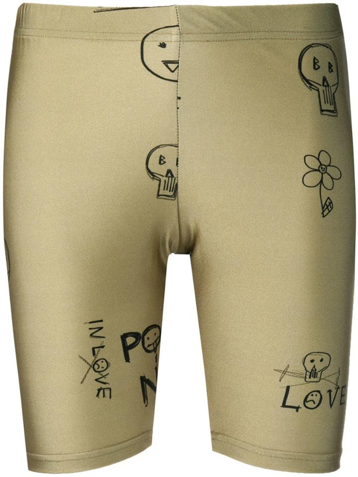 Barbara Bologna Drawing Pattern Bicycle Shorts - Green