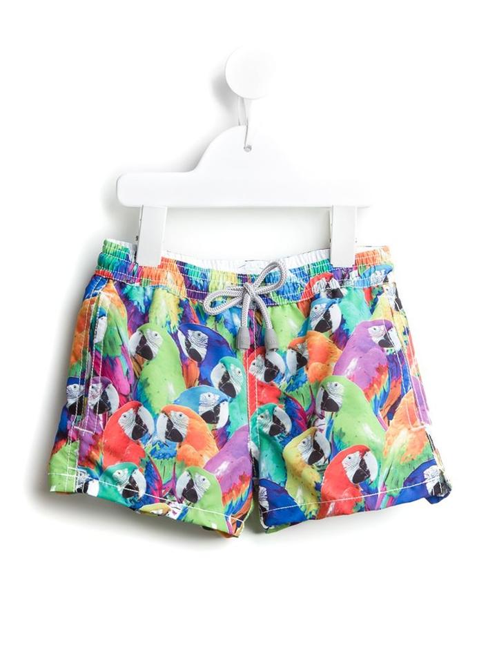 Mc2 Saint Barth Kids Parrot Print Swim Shorts, Boy's, Size: 12 Yrs