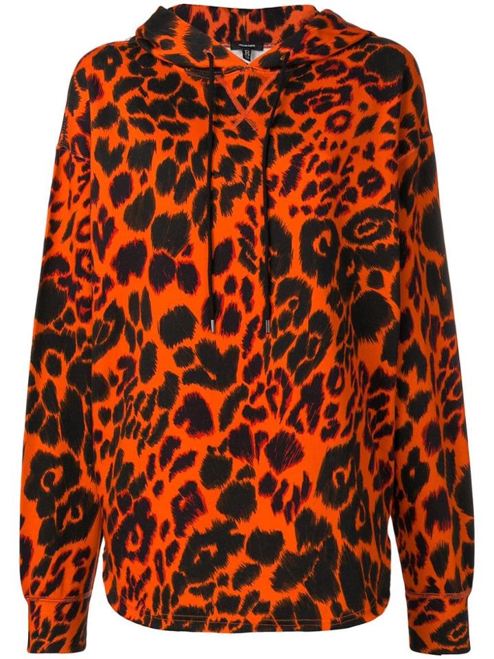 R13 Leopard Print Hoodie - Yellow
