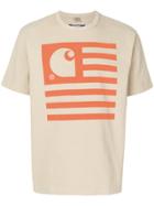 Junya Watanabe Comme Des Garçons Man Flag-print T-shirt - Nude &